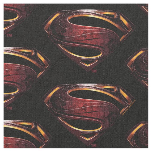 Justice League | Metallic Superman Symbol Fabric (Close Up)