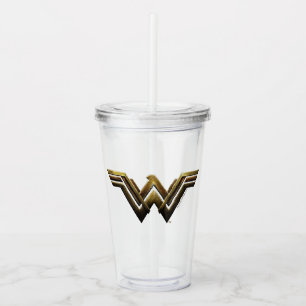 Justice League Metallic Wonder Woman Symbol Acrylic Tumbler
