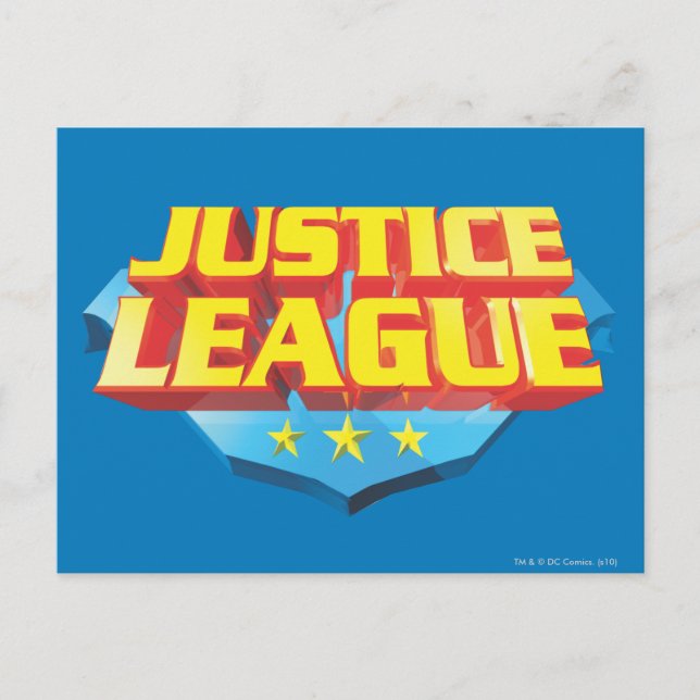 Justice League Name and Shield Logo Postcard (Front)