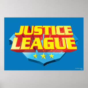 Justice League Name and Shield Logo Poster