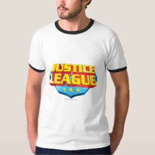 Justice League Name and Shield Logo T-Shirt