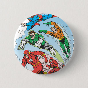 Justice League of America Group 3 6 Cm Round Badge