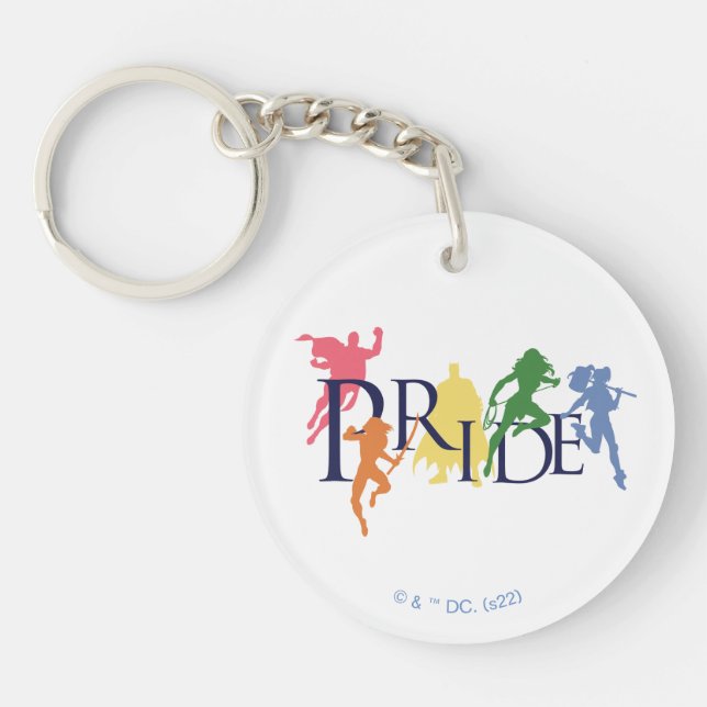 Justice League Pride Character Silhouettes Key Ring (Front)