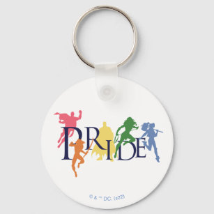 Justice League Pride Character Silhouettes Key Ring
