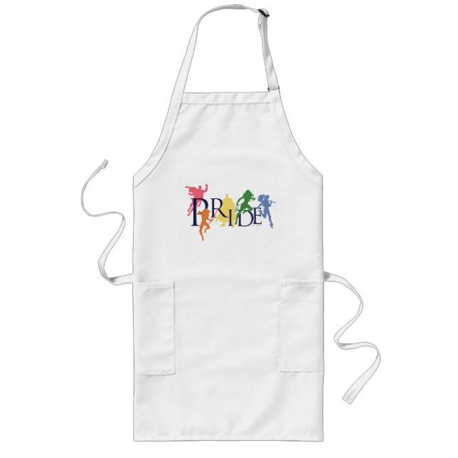 Justice League Pride Character Silhouettes Long Apron (Front)