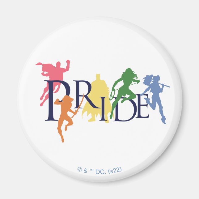 Justice League Pride Character Silhouettes Magnet (Front)