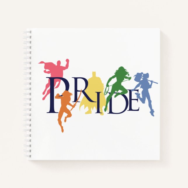 Justice League Pride Character Silhouettes Notebook (Front)