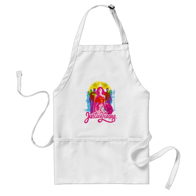 Justice League | Retro Group & Logo Pop Art Standard Apron (Front)