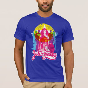Justice League Retro Group & Logo Pop Art T-Shirt