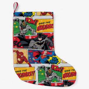 Justice League "Save the Holidays!" Small Christmas Stocking