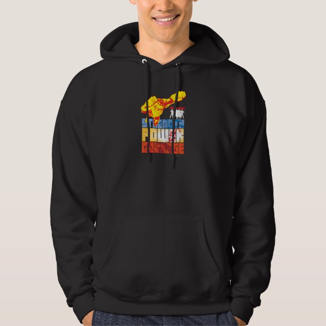 Justice League Strength. Power. Courage. Character Hoodie (Front)