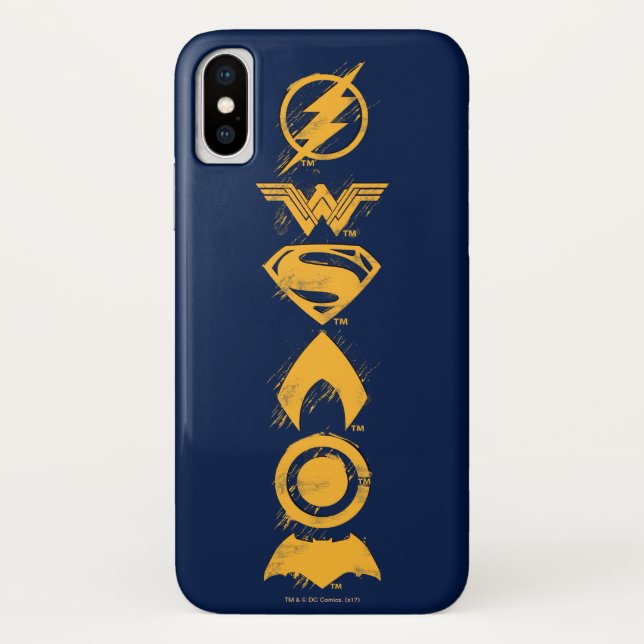 Justice League | Stylised Team Symbols Lineup Case-Mate iPhone Case (Back)