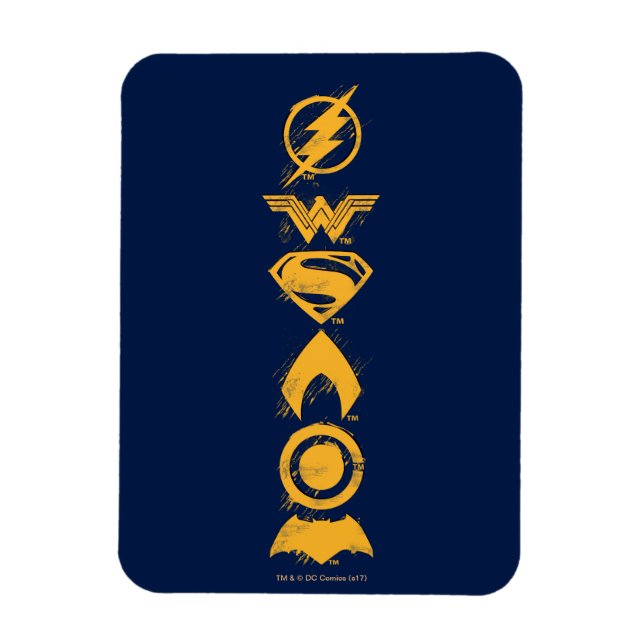 Justice League | Stylised Team Symbols Lineup Magnet (Vertical)