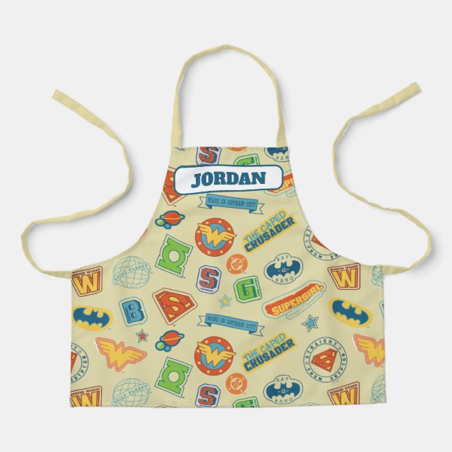 Justice League Super Hero Badge Pattern Apron (Front)