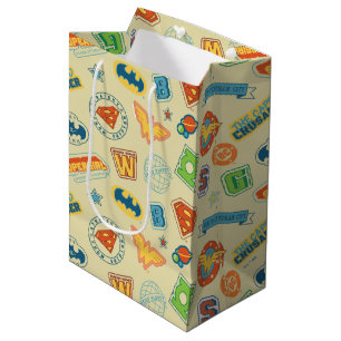 Justice League Super Hero Badge Pattern Medium Gift Bag