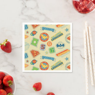 Justice League Super Hero Badge Pattern Napkin