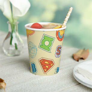 Justice League Super Hero Badge Pattern Paper Cups