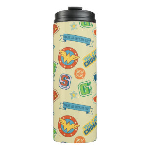 Justice League Super Hero Badge Pattern Thermal Tumbler