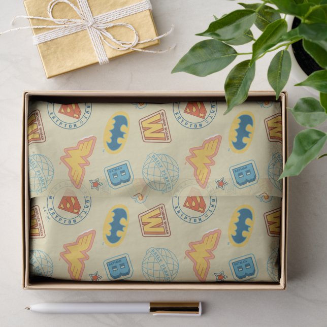 Justice League Super Hero Badge Pattern Tissue Paper (Gift)