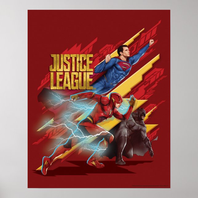 Justice League | Superman, Flash, & Batman Badge Poster (Front)