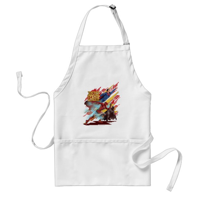 Justice League | Superman, Flash, & Batman Badge Standard Apron (Front)