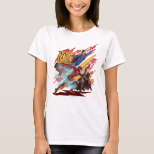 Justice League   Superman, Flash, & Batman Badge T-Shirt