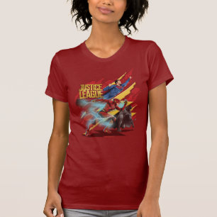 Justice League   Superman, Flash, & Batman Badge T-Shirt
