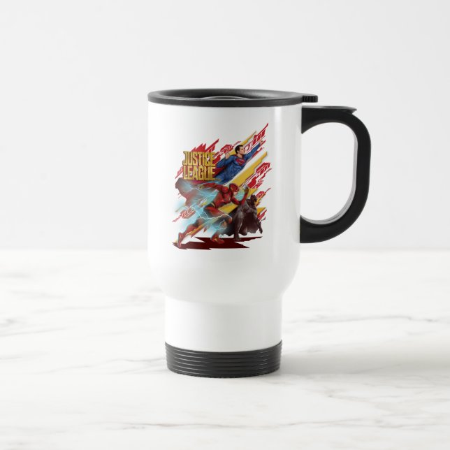 Justice League | Superman, Flash, & Batman Badge Travel Mug (Right)