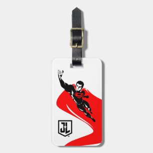 Justice League   Superman Flying Noir Pop Art Luggage Tag