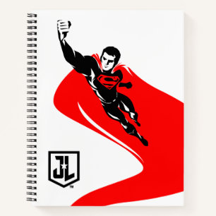 Justice League   Superman Flying Noir Pop Art Notebook