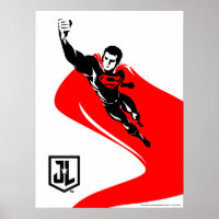 Justice League | Superman Flying Noir Pop Art