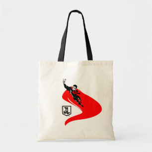 Justice League Superman Flying Noir Pop Art Tote Bag