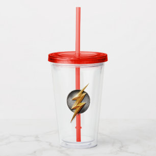 Justice League   The Flash Metallic Bolt Symbol Acrylic Tumbler