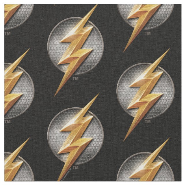 Justice League | The Flash Metallic Bolt Symbol Fabric (Close Up)