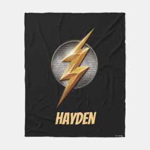 Justice League The Flash Metallic Bolt Symbol Fleece Blanket