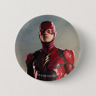 Justice League   The Flash On Battlefield 6 Cm Round Badge