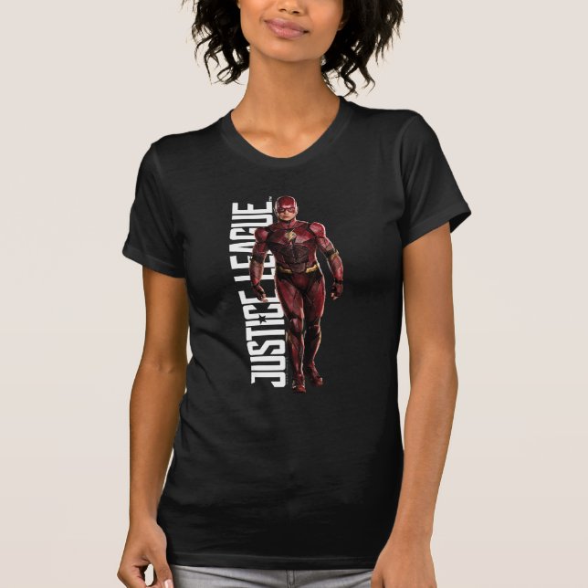 Justice League | The Flash On Battlefield T-Shirt (Front)