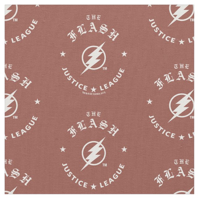 Justice League | The Flash Retro Lightning Emblem Fabric (Close Up)
