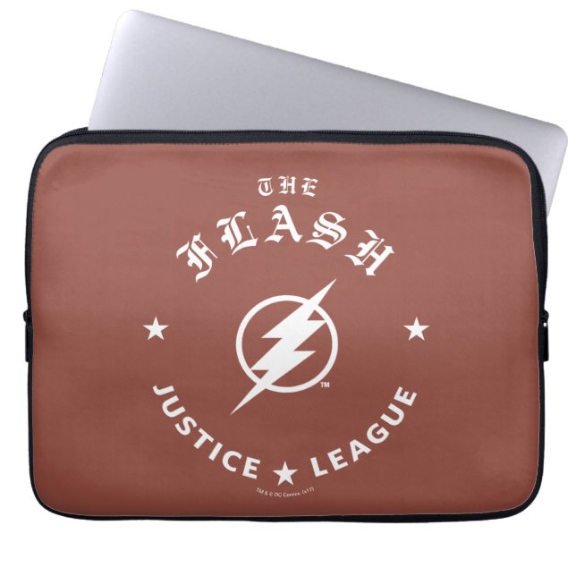 Justice League | The Flash Retro Lightning Emblem Laptop Sleeve (Front)