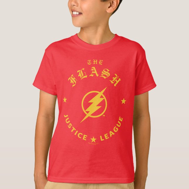 Justice League | The Flash Retro Lightning Emblem T-Shirt (Front)