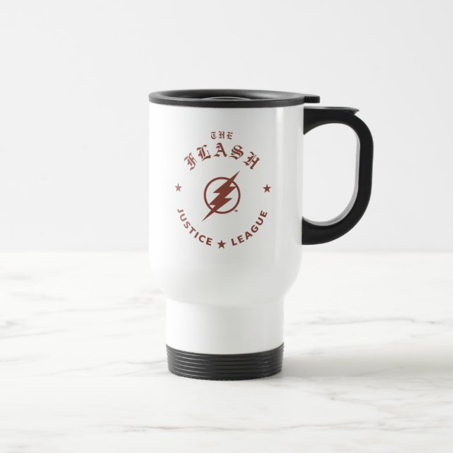 Justice League | The Flash Retro Lightning Emblem Travel Mug (Right)