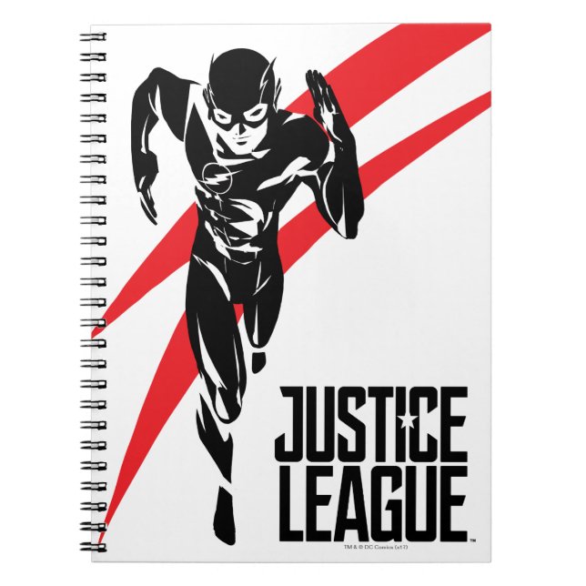 Justice League | The Flash Running Noir Pop Art Spiral Notebook (Front)