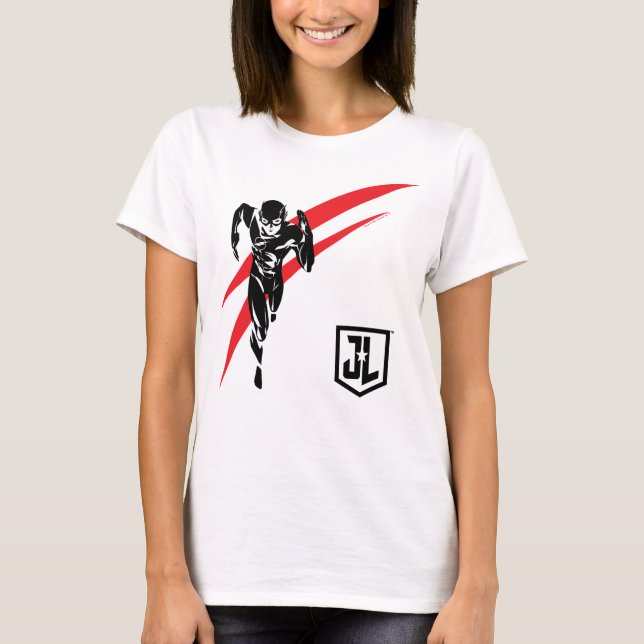 Justice League | The Flash Running Noir Pop Art T-Shirt (Front)