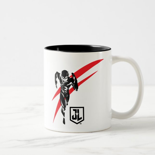 Justice League | The Flash Running Noir Pop Art Two-Tone Coffee Mug (Right)