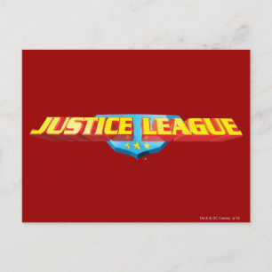 Justice League Thin Name and Shield Logo Postcard