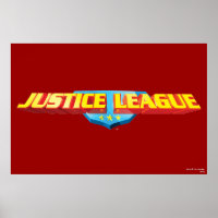 Justice League Thin Name and Shield Logo