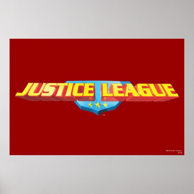 Justice League Thin Name and Shield Logo Poster (Front)