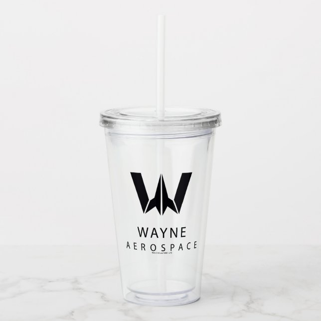 Justice League | Wayne Aerospace Logo Acrylic Tumbler (Front)