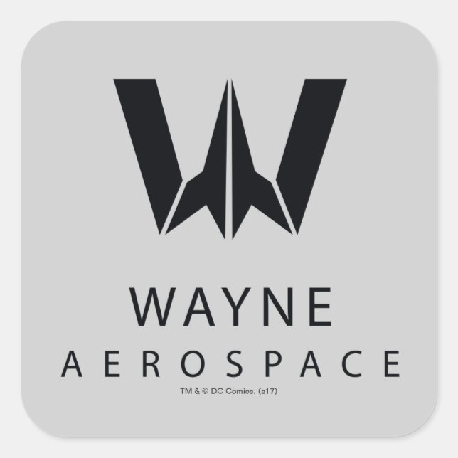 Justice League | Wayne Aerospace Logo Square Sticker (Front)