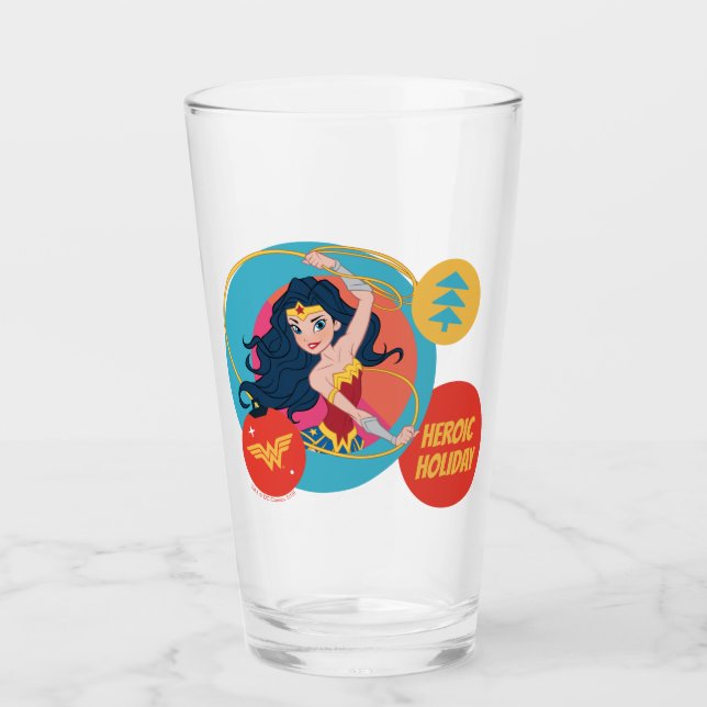 Justice League Wonder Woman Holiday Bauble Glass (Front)